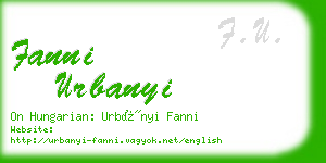 fanni urbanyi business card